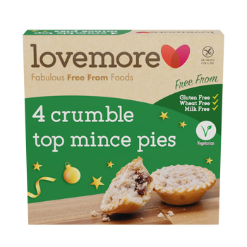 Lovemore Crumble Top Mince Pies 4 Pack