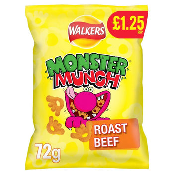 Walkers Monster Munch Roast Beef Large Bag 72g