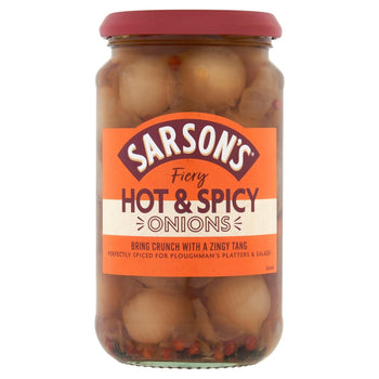Sarsons Hot & Spicy Silverskin Onions 460g