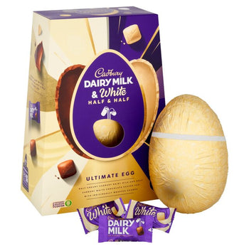 Cadbury Dairy Milk and White Half and Half Ultimate Inclusion Egg 360g