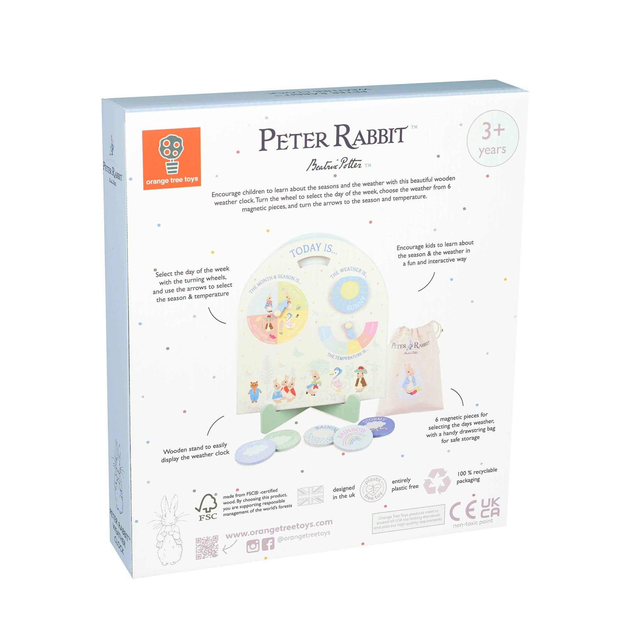 Orange Tree Toys - Peter Rabbit™ Wooden Weather Clock