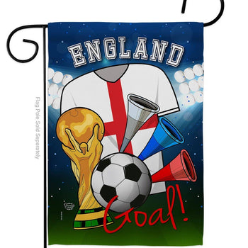 World Cup England Soccer Goal Garden Flag 13" x 18.5"