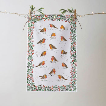 Ulster Weavers Cotton Tea Towel - Robins & Berry Border