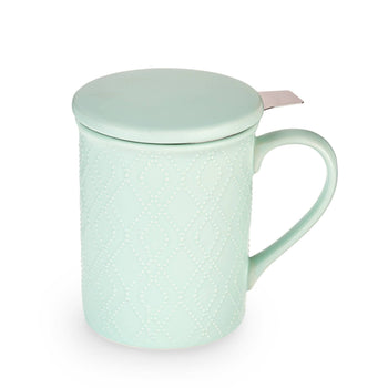 Pinky Up - Annette™ 3D Ceramic Mug with Tea Infuser in Souk Mint