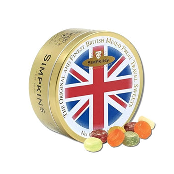 Simpkins Mixed Fruit Drops Union Jack Tin 175g