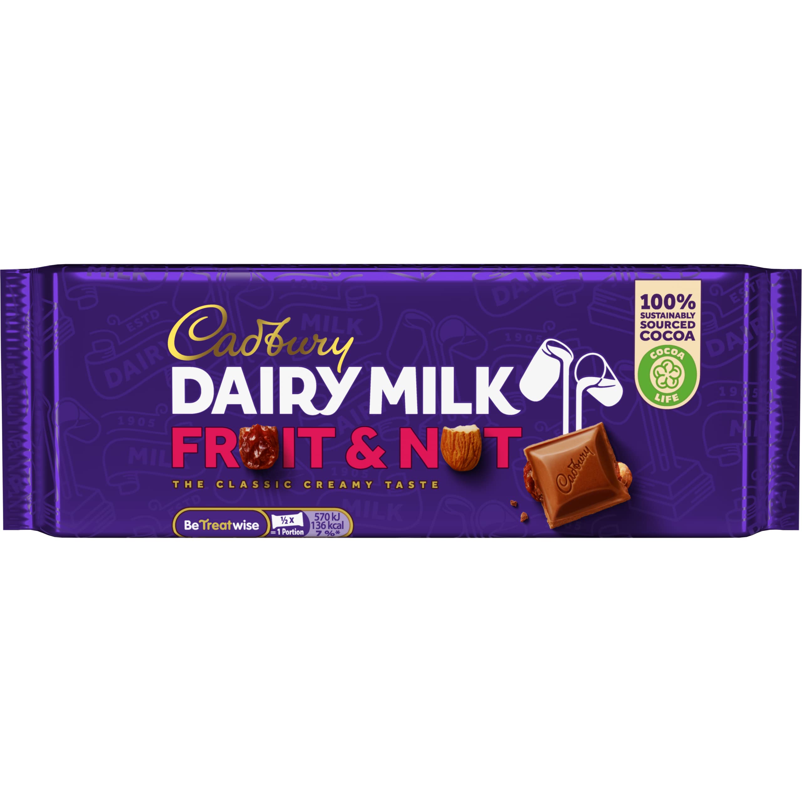 Irish Cadbury Fruit and Nut 54g