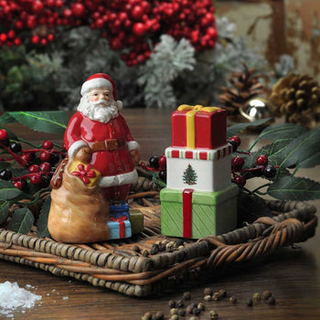 Spode Christmas Tree Santa Salt and Pepper Gift Boxed