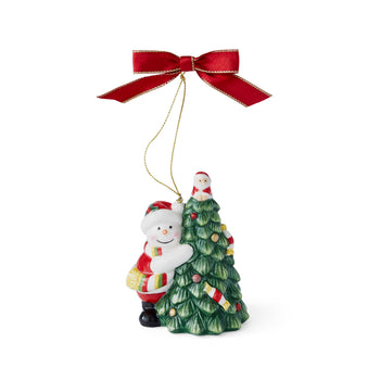 Spode Christmas Tree Snowman Tree Hugger Ornament