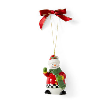 Spode Christmas Tree Black and White Snowwoman Ornament