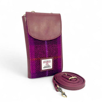 maccessori - Harris Tweed Phone Purse in Purple Check