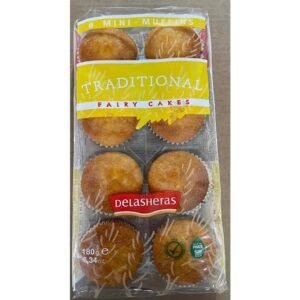 SALE Best Before 21st January 2025 Delasheras Traditional Fairy Cakes. 8 Pack