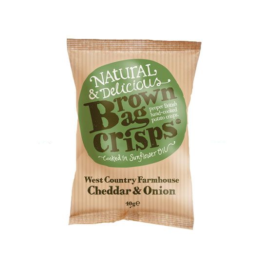 Brown Bag Crisps West Country Farmhouse Cheddar and Onion 40g