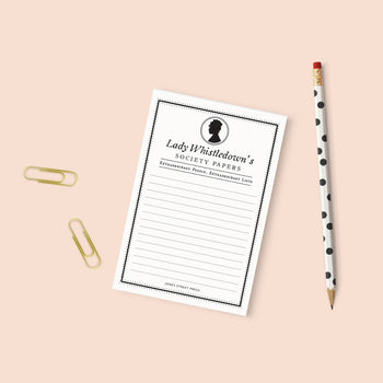 Jones Street Press - Elegant Lady Whistledown Bridgerton Inspired Notepad
