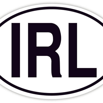 Eurostick - IRL White Oval Sticker