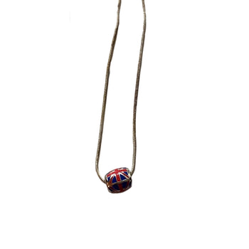 Union Jack Bead Necklace 18in