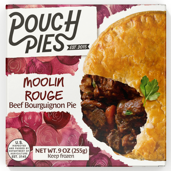 Pouch Pies Beef Bourguignon Pie 9oz - Ship Weight 1/2lb
