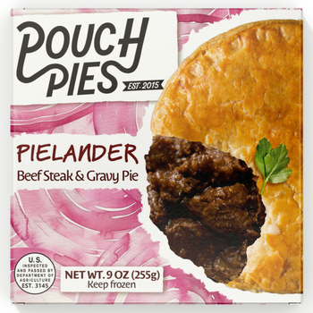 Pouch Pies Pielander Beef Steak and Gravy Pie 255g. 1/2lb Ship Weight