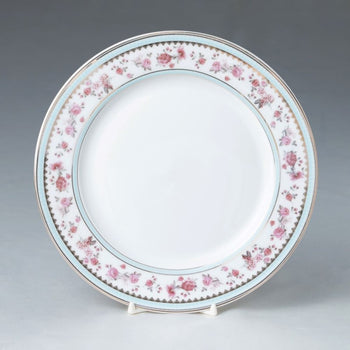 Blue Rose/Pink 8-in Salad Plates, Set of 4.