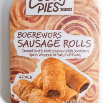 Pouch Pies Boerewors Sausage Rolls 4 Pack - 1lb Ship Weight
