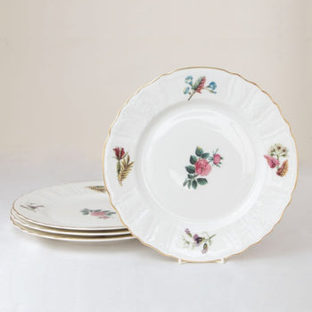 Bone China Anna Garden Embossed Dinner Plates, Set of 4