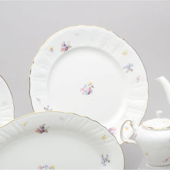 Bone China Anna Garden Embossed Scallop Salad Plates, Set of 4