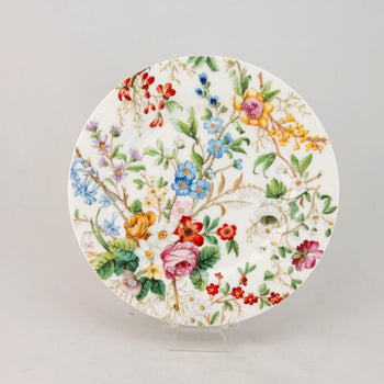 Bone China Lismore Rose Garden Dessert Plates, Set of 4