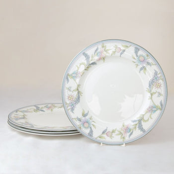 Bone China Lotus Garden Dinner Plates, Set of 4