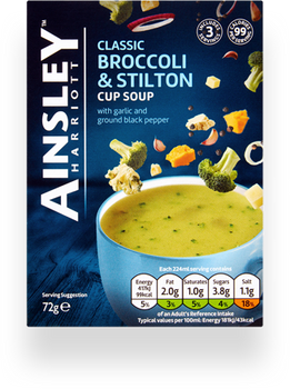 Ainsley Harriott Broccoli and Stilton Cup Soup, 3 Pack.
