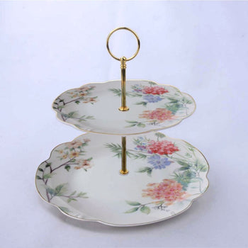 Camillia Vine Scallop Plate 2 Tier.