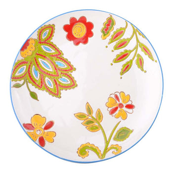 Cashew Floral Hand Crafted Salad Plates, Set of 4