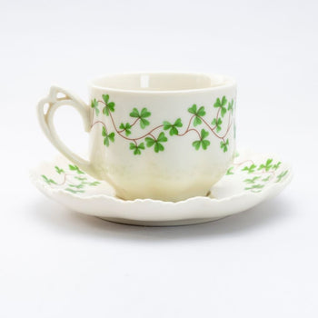 Clover Vine Hand Crafted Tea/coffee Cup Saucer, Set of 4