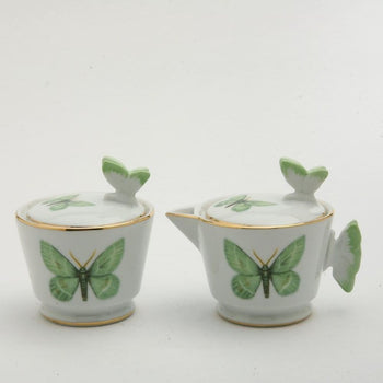 Craft Green Butterfly Lid Sugar Creamer Set
