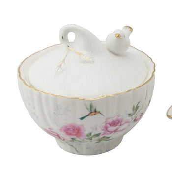 Crafted Gold Songbird Covered Jar