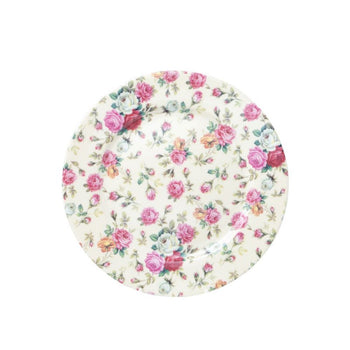 Cream Cottage Rose Chintz All Over Dessert Plates, Set of 4