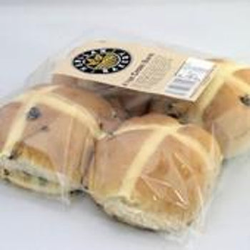 Henllan Bakery Hot Cross Buns 4pk 220g - 8oz Ship Weight