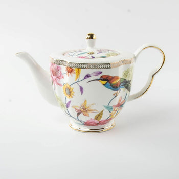 Daisy and Bird Scallop Teapot
