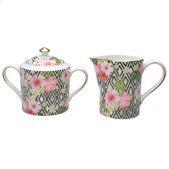 Fence Hibiscus Sugar Creamer Set