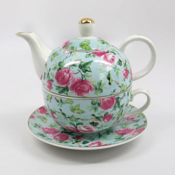 Floating Floral 4 Piece Tea for One Set