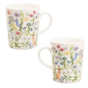 Forest Bunny Bone China Mugs, Set of 4
