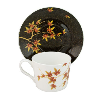 Golden Autumn Coffee Cup Sacuer, Set of 4