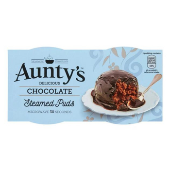 Aunty's Chocolate Steamed Puddings 2x95g (steam or microwave)