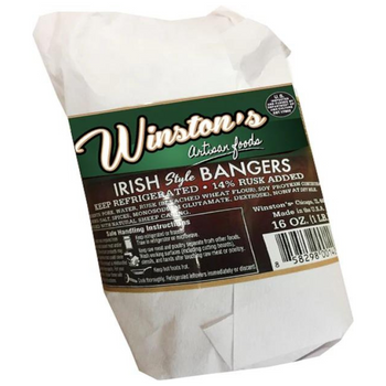 Winston's Irish Pork Sausages Wrapped in Butcher Paper (Compare to British Richmond Sausages-) 1lb ship weight