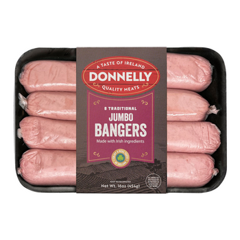 Donnelly Jumbo Irish Bangers 454g, ship weight 1lb