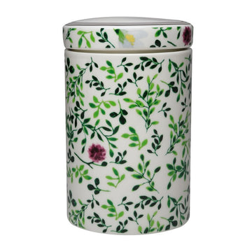 Green Leave Porcelain Lid Canisters