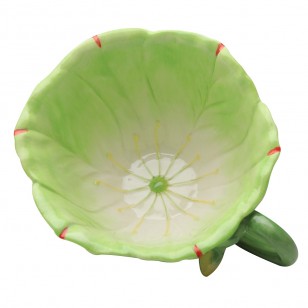 Green/Pink Hand Crafted Latte Cups, Set of 2