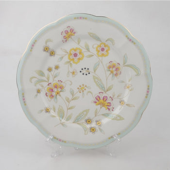 Green Rim Yellow Corn Flower Dinner Plate, Set of 4