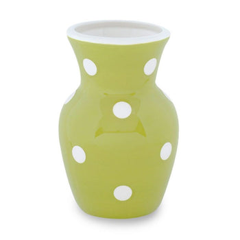 Green White Dots Vase