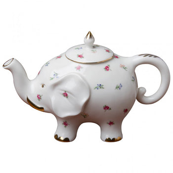 Happy Elephant Spray Floral Teapot