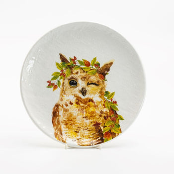 Happy Owl Salad Plates, Set of 4