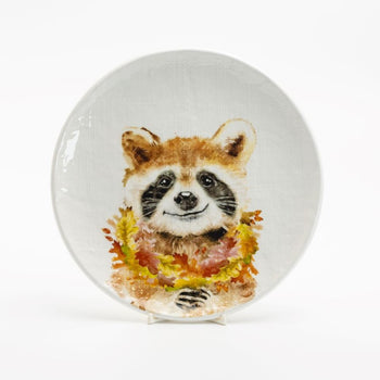 Happy Raccoon Salad Plates, Set of 4